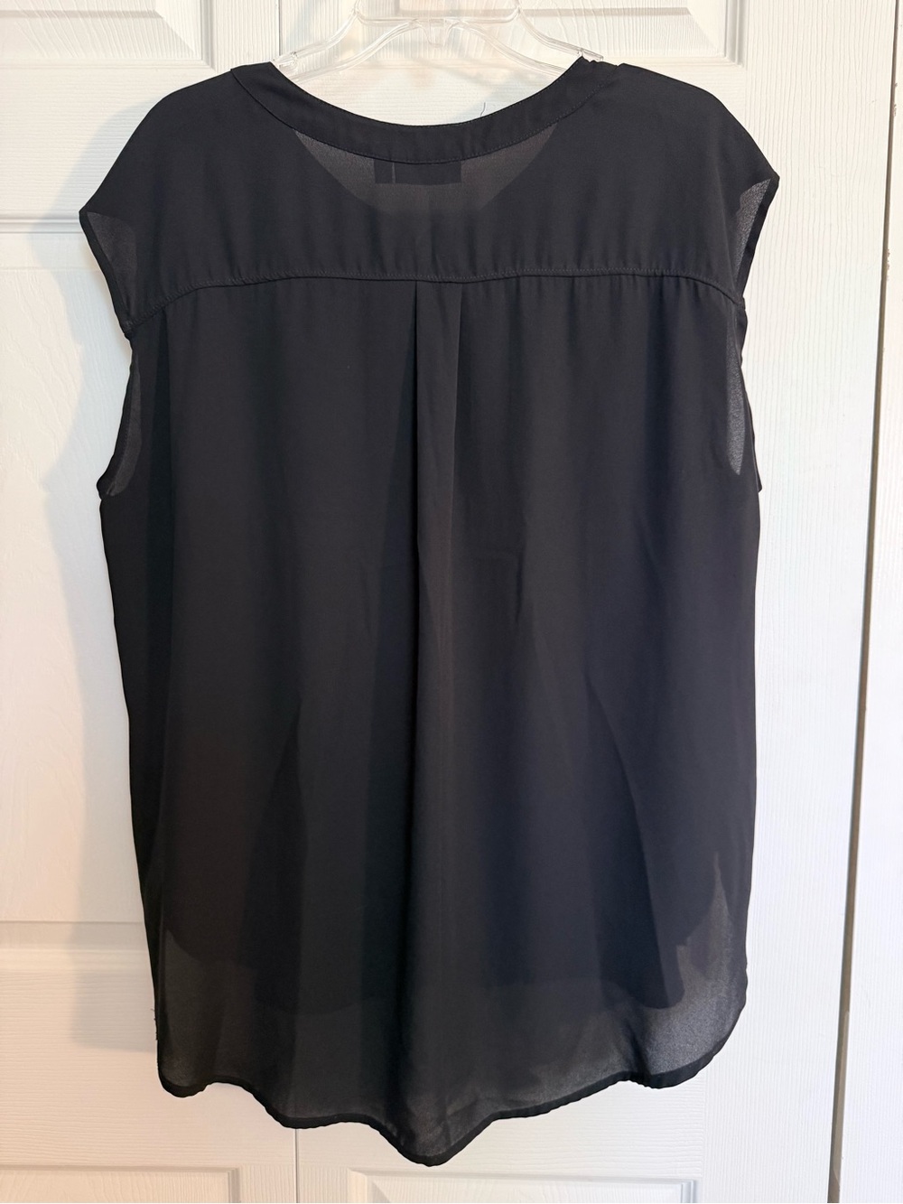 Apt. 9 Black Cap-Sleeve Zip-Neck Blouse - Picture 2 of 4